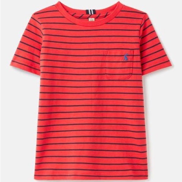 Joules | Red Stripe Laundered Slub Tee - Boys 11-12 - Picture 1 of 2
